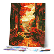 Cargar imagen en el visor de la galería, Diamond Painting - Vista desde el balcón en otoño