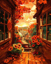 Cargar imagen en el visor de la galería, Diamond Painting - Vista desde el balcón en otoño
