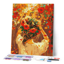 Cargar imagen en el visor de la galería, Diamond Painting - Niña con corona de otoño