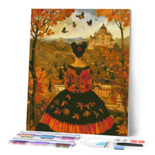 Cargar imagen en el visor de la galería, Diamond Painting - Dama otoñal inspirada en Frida Kahlo
