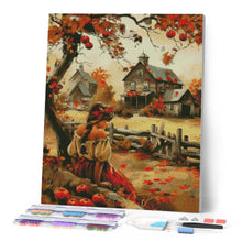 Cargar imagen en el visor de la galería, Diamond Painting - Niña campesina vintage en otoño