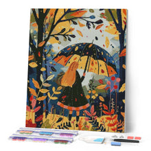 Cargar imagen en el visor de la galería, Diamond Painting - Niña con paraguas en otoño