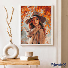 Cargar imagen en el visor de la galería, Diamond Painting - Dama de los vientos otoñales 40x50cm con bastidor montado