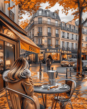 Cargar imagen en el visor de la galería, Diamond Painting - Momento de café en otoño