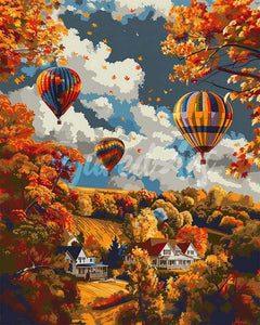 Diamond Painting - Aventura en globo de otoño