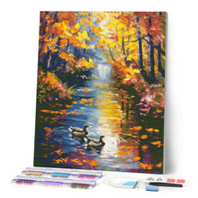 Cargar imagen en el visor de la galería, Diamond Painting - Estanque dorado en otoño