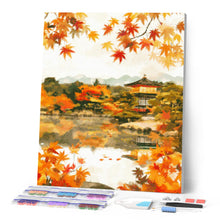 Cargar imagen en el visor de la galería, Diamond Painting - Templo japonés junto al lago en otoño