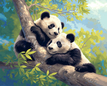 Cargar imagen en el visor de la galería, Diamond Painting - Pandas en una Rama