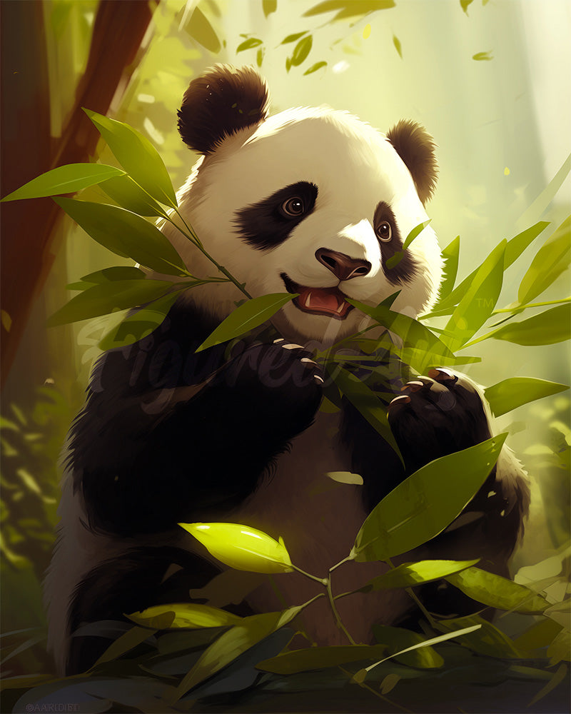 Diamond Painting - Panda Mordisqueando