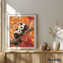 Cargar imagen en el visor de la galería, Diamond Painting - Gemelos de Panda en Otoño