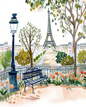Cargar imagen en el visor de la galería, Diamond Painting - Jardín de París en Acuarela