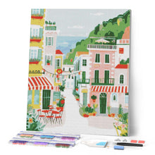 Cargar imagen en el visor de la galería, Diamond Painting - Pueblo Costero Pastel