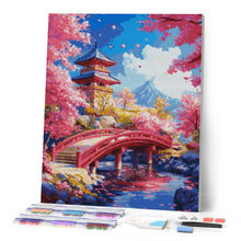 Cargar imagen en el visor de la galería, Diamond Painting - Puente Rojo y Cerezos en Flor