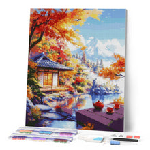 Cargar imagen en el visor de la galería, Diamond Painting - Casa del Té en Otoño junto al Lago