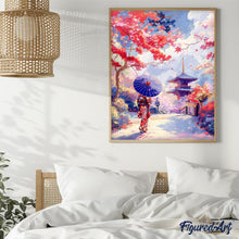 Cargar imagen en el visor de la galería, Diamond Painting - Jardín Japonés en Otoño 40x50cm con bastidor montado