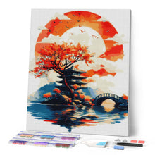 Cargar imagen en el visor de la galería, Diamond Painting - Pagoda bajo el Sol Naciente