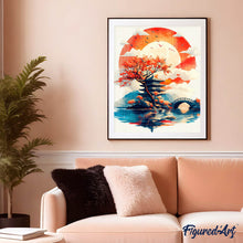 Cargar imagen en el visor de la galería, Diamond Painting - Pagoda bajo el Sol Naciente