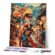 Cargar imagen en el visor de la galería, Diamond Painting - Chica con Kimono en el Festival de Faroles