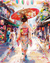 Cargar imagen en el visor de la galería, Diamond Painting - Chica con Yukata en la Calle Festiva