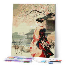 Cargar imagen en el visor de la galería, Diamond Painting - Escena Vintage de una Geisha en Invierno