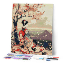 Cargar imagen en el visor de la galería, Diamond Painting - Japonesa Vintage bajo Cerezo en Flor
