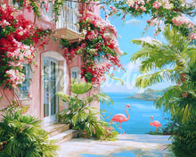 Cargar imagen en el visor de la galería, Diamond Painting - Villa Rosada frente a la Playa