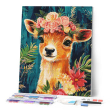 Cargar imagen en el visor de la galería, Diamond Painting - Cervatillo de Flores