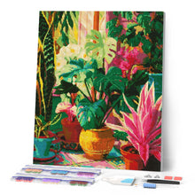 Cargar imagen en el visor de la galería, Diamond Painting - Interior de Jardín Tropical
