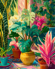 Cargar imagen en el visor de la galería, Diamond Painting - Interior de Jardín Tropical