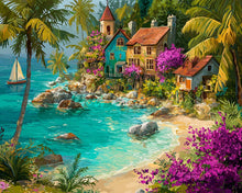 Cargar imagen en el visor de la galería, Diamond Painting - Aldea Tropical junto al Mar