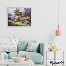 Cargar imagen en el visor de la galería, Diamond Painting - Cabaña con Jardín de Lilas