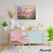 Cargar imagen en el visor de la galería, Diamond Painting - Atardecer entre Flores Silvestres