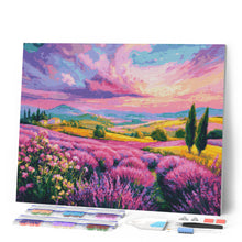 Cargar imagen en el visor de la galería, Diamond Painting - Colinas de Lavanda al Atardecer