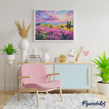 Cargar imagen en el visor de la galería, Diamond Painting - Colinas de Lavanda al Atardecer