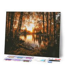 Cargar imagen en el visor de la galería, Diamond Painting - Lago de Abedules Dorados