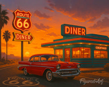 Cargar imagen en el visor de la galería, Diamond Painting - El Restaurante y el Coche Clásico