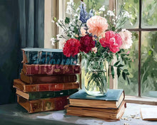 Cargar imagen en el visor de la galería, Diamond Painting - Libros Antiguos y Flores