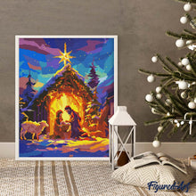 Cargar imagen en el visor de la galería, Diamond Painting - Noche de Paz 40x50cm con bastidor montado