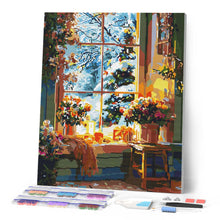 Cargar imagen en el visor de la galería, Diamond Painting - Invierno Romántico 40x50cm con bastidor montado