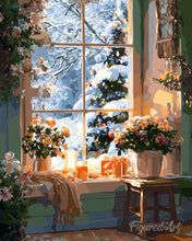 Cargar imagen en el visor de la galería, Diamond Painting - Diamond Painting - Invierno Romántico 40x50cm con bastidor montado