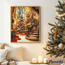 Cargar imagen en el visor de la galería, Diamond Painting - Gran Salón Navideño 40x50cm con bastidor montado