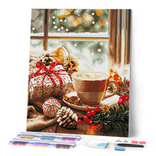 Cargar imagen en el visor de la galería, Diamond Painting - Hora de Café Navideña 40x50cm con bastidor montado