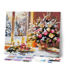 Cargar imagen en el visor de la galería, Diamond Painting - Nochebuena Romántica 40x50cm con bastidor montado