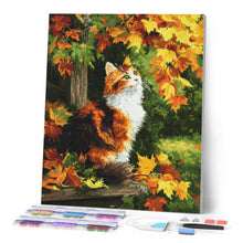 Cargar imagen en el visor de la galería, Diamond Painting - Gato calicó en otoño