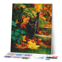 Cargar imagen en el visor de la galería, Diamond Painting - Gato negro en otoño