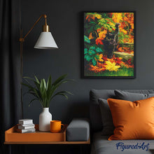 Cargar imagen en el visor de la galería, Diamond Painting - Gato negro en otoño