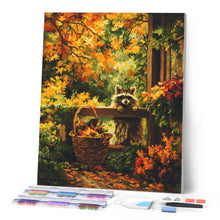 Cargar imagen en el visor de la galería, Diamond Painting - Mapache lindo en otoño