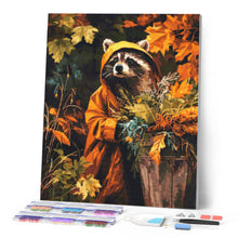 Cargar imagen en el visor de la galería, Diamond Painting - Mapache con impermeable