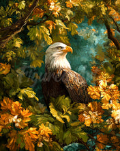 Cargar imagen en el visor de la galería, Diamond Painting - Águila entre hojas doradas