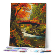 Cargar imagen en el visor de la galería, Diamond Painting - Puente rojo en Japón en otoño